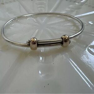 💸SOLD💸 RETIRED James Avery 925 Silver & 14k  Gold Bangle Charm Bracelet 925.